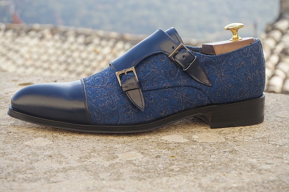 scarpe sposo blu